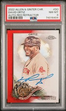 2022 Topps Allen & Ginter Chrome Autographs David Ortiz #DO Red Refractor PSA 8
