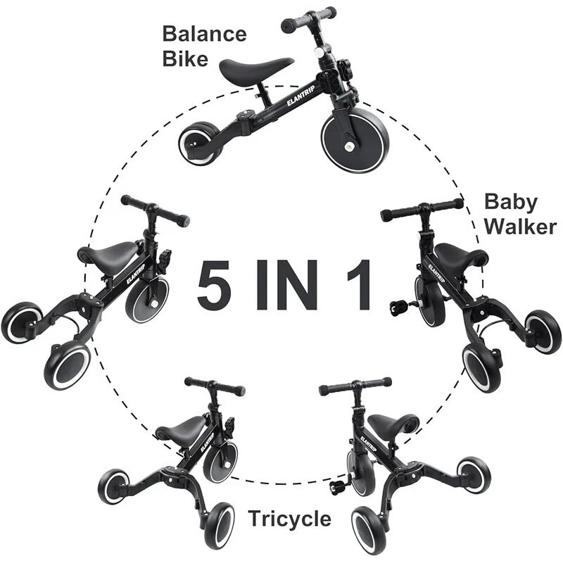 5 в 1 детский велосипед баланс трицикл от 1 до 3 лет регулируемое сиденье колеса безопасности новый - Изображение 3 из 4