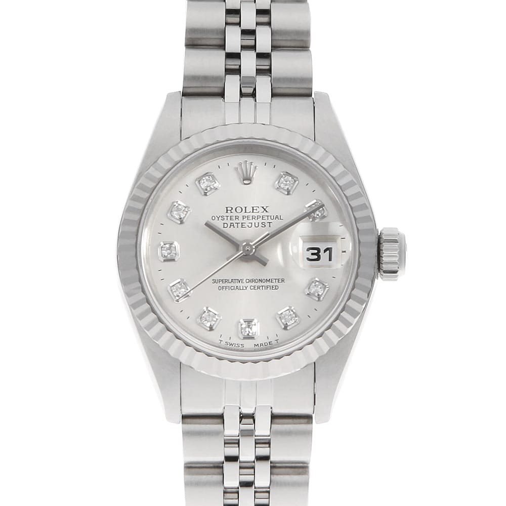 Datejust Diamond hand Number Silver ROLEX Women 69174G 10P W second - vintagewatches.pk