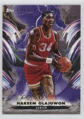 2024-25 Topps Inception Purple 113/150 Hakeem Olajuwon #100 HOF 9b3