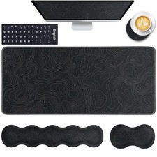 Keyboard Wrist Rest Mouse Pad Set Ergonomic Memory Foam Support, CICPLKSE