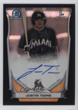 2014 Bowman Draft Chrome Pick Black Refractor 1/35 Justin Twine #BCA-JT Auto 2d9
