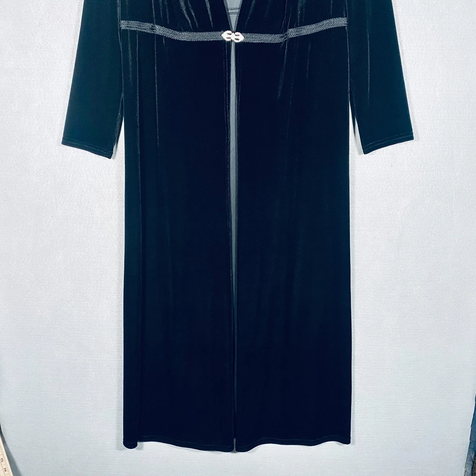 Kimono de terciopelo Scott McClintock vintage para mujer M negro plumero estrás gótico Foto 2 de 4