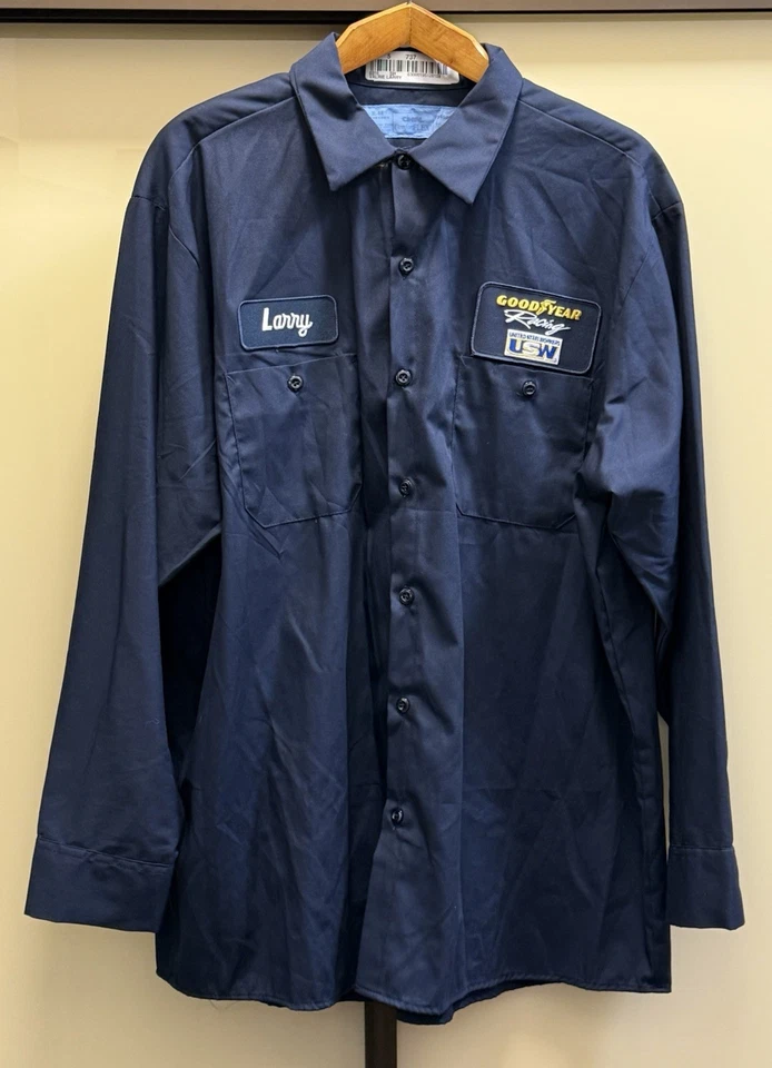 Camisa de trabajo Goodyear Racing Cintas XL-RG, parche Larry, logotipo USW Foto 3 de 4