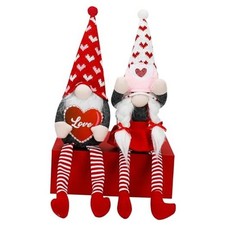 Valentine Day Decorations, 2 Pack Plush Valentine Gnomes Holding Love Sign,