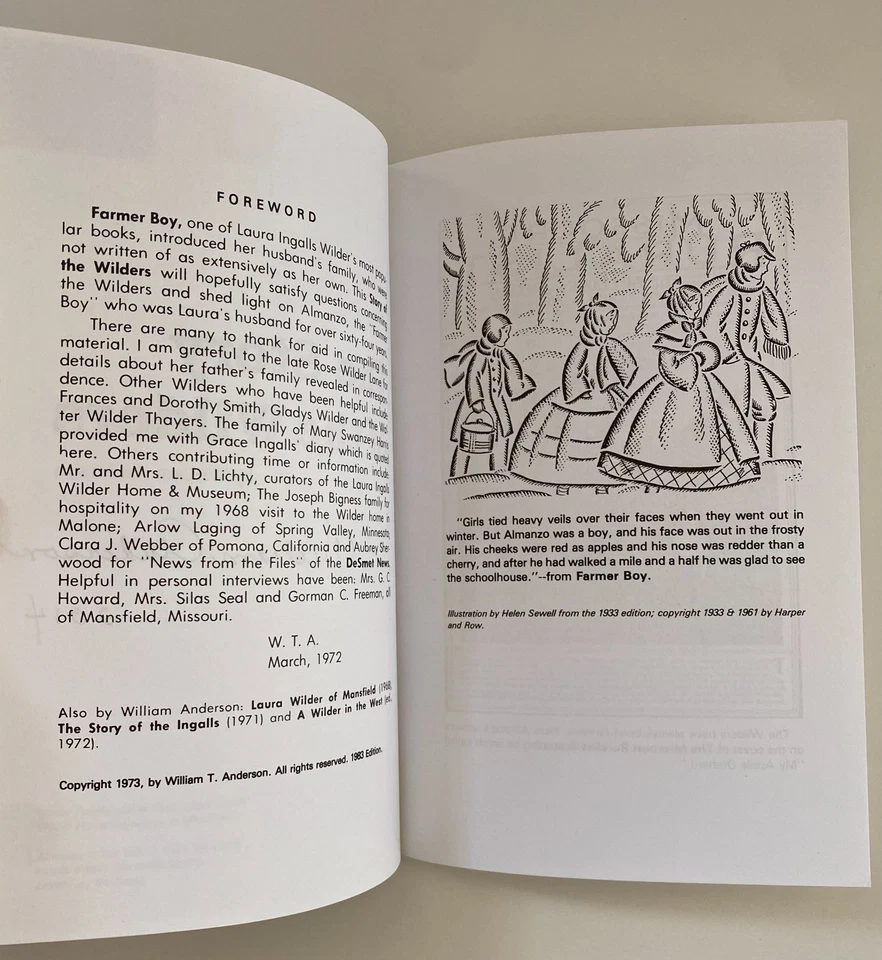 Story of Wilders Biography of Almanzo "Farmer Boy" SIGNED ANDERSON Laura Ingalls - Image 3 of 4