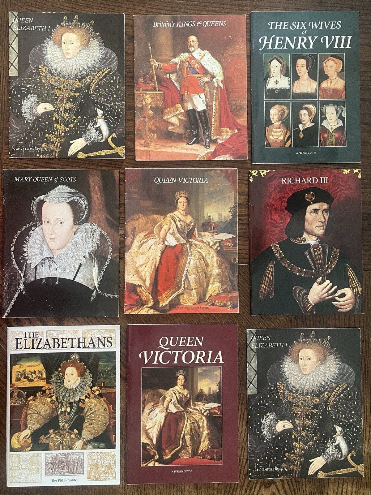 Lot of 9 Vintage Pitkin Guides British Royalty Tudor Elizabeth I Henry VIII