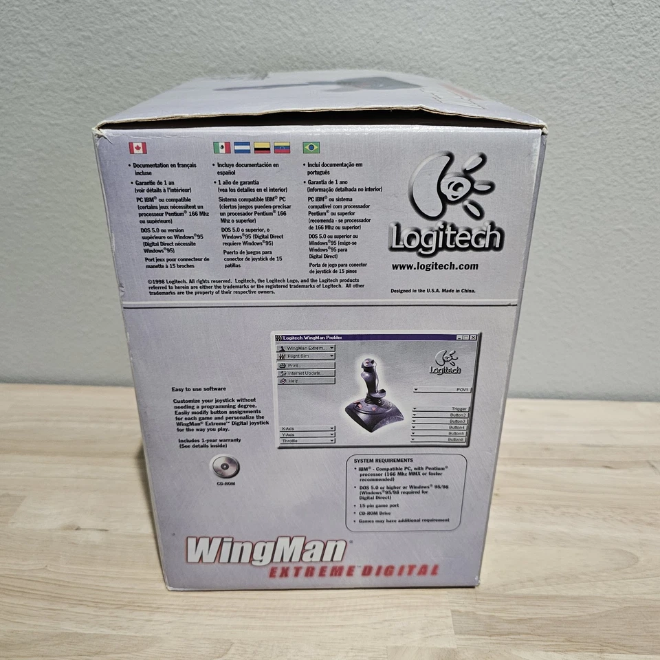 Vintage Logitech Wingman Extreme Digital 3D Joystick In Original Box - Image 2 of 4
