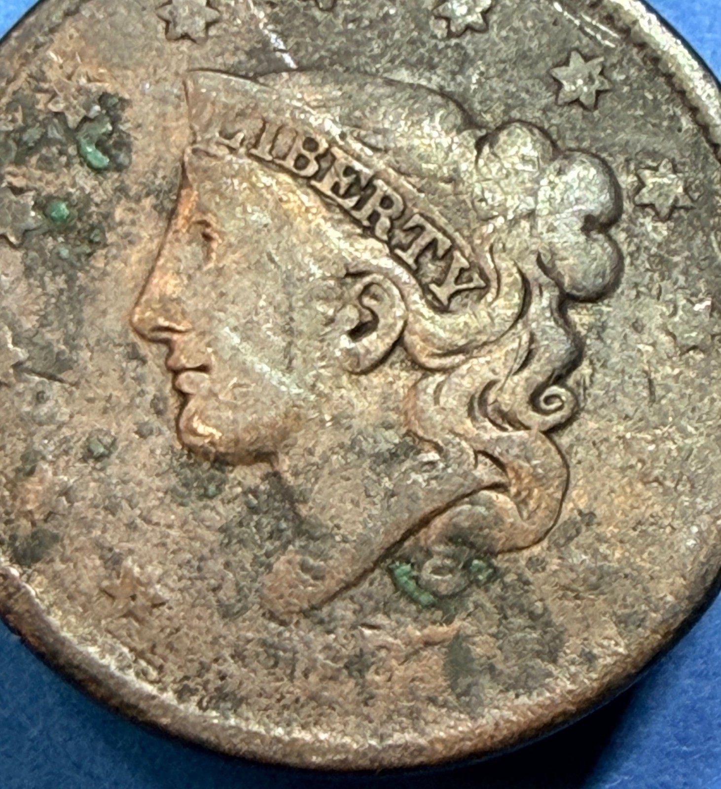 1827 Coronet Head Large Cent 1C VG Very Good Copper Penny Philadelphia US Coin