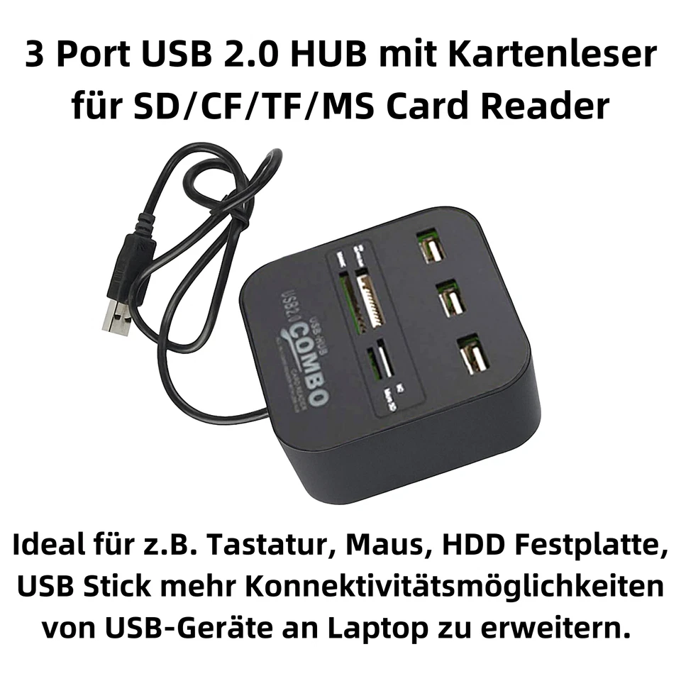 H31C USB hub mit kartenleser M2 Micro SD SD/MMC USB Hub Kartenleser für SD, TF - Bild 2 von 4