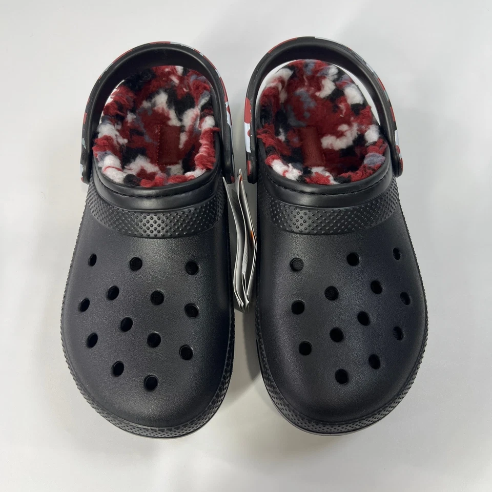 Zueco Crocs Clásico Forrado Camuflaje M7 W9 Negro Rojo Difuso Cálido Sin Cordones Zapatos Cómodos Foto 2 de 4