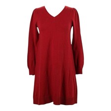 Ann Taylor Red Sweater Dress L Preowned