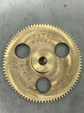 QTY 1 BOSTON GEAR Y2484 BRONZE SPUR GEAR-CLOCK ETC.  24 PITCH 84 TEETH 3/8" BORE