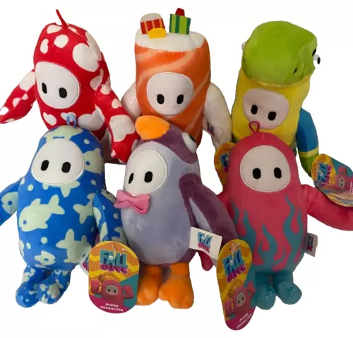 Set of 6 Fall Guys Plush Toys 8 inch each NWT Rare