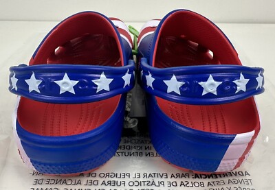 Crocs Classic American Flag Clog 205974-90H Mens 9 Womens 11 USA Summer Slip On Crocs Classic American Flag Men main image 3