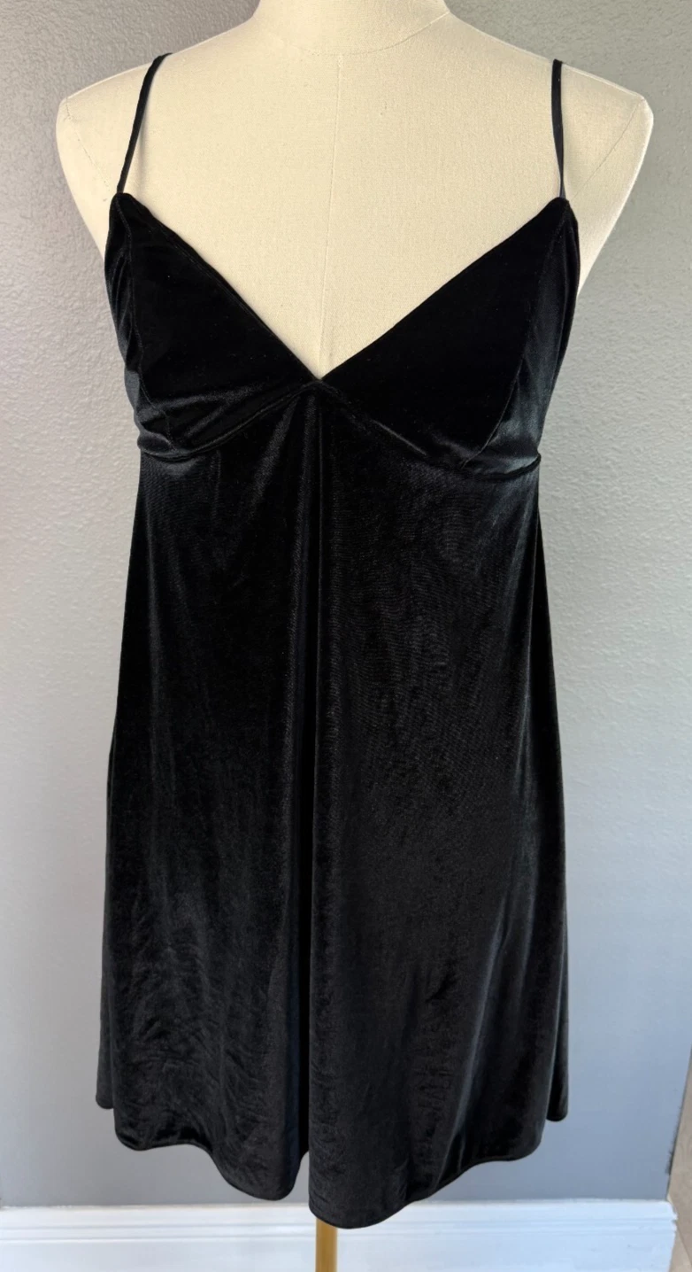 UNDERCOVER Abito Lingerie Victoria's Secret Nero Velluto Spalline Regolabili Taglia Large