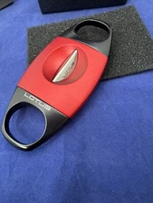 Lotus Jaws V-Cut Cigar Cutter CUTV103 - Black and Red - New