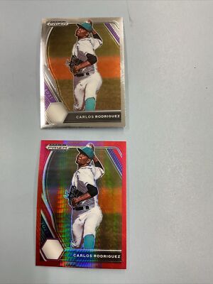 2021 Panini Draft Pick Brewer Prospect Carlos Rodriguez Common/Hyper Prizm Cards