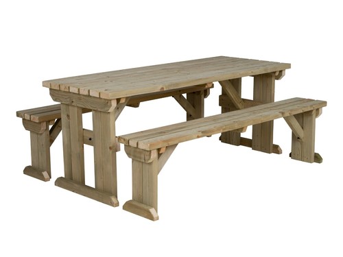 Picnic Table and Bench Set Wooden Outdoor Garden Furniture, Aspen Heavy Duty - Picture 55 of 66