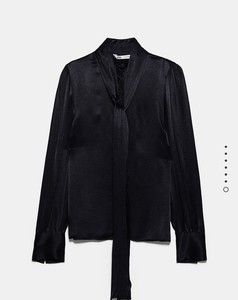 black satin blouse zara