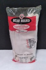 VTG Men Teens Bear Brand White Socks Size 11.5 Cotton/ Nylon 3PR. New In Package