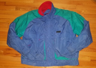 Mens Ski Jacket Vintage 1990s Retro Color Block Jacket Zero Proof Size XL