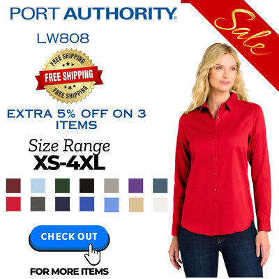 Port Authority LW808 Womens Long Sleeve Easy Care SuperPro React Twill Shirt