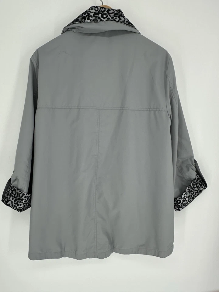 JM COLLECTION Mujer Grande Con Capucha Cortavientos Impermeable Ligero Cortavientos Foto 4 de 4