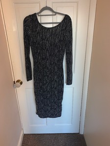 river island black midi dress