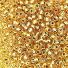 Miyuki Round Rocaille Seed Beads Size 8/0 Silver Lined Gold AB 22G-Tube 8-1003 