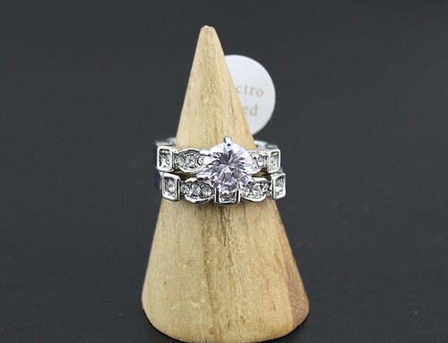 80Sets Wholesale Lots Ladies Jewellery Clear Rhinestone Cubic Zirconia Rings - Picture 3 of 7