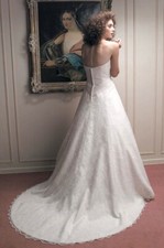 New Casablanca Bridal Wedding Dress Whimsical Wonder White Gown Style 1772 Sz 8