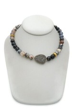 Silpada Sterling Silver 925 Druzy Quartz Bead Necklace 16"