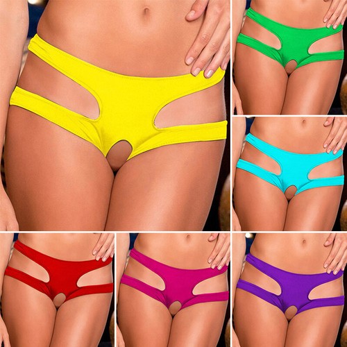 Womens Sexy Crotchless Underwear Open Crotch Lingerie Hollow Out Panties Briefs - Picture 3 of 20