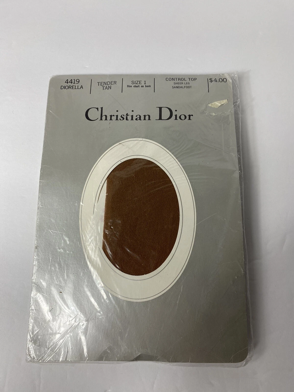 NOS Christian Dior Control Top Sandalfoot #4419 Diorella Tender Tan Taille 1