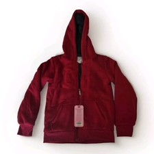 KIDS SEVEN APPAREL THICK SHERPA LINED HOODED JACKET Red ZIP FRONT POCKETS Med