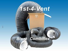 Black Combiflex Flexible Ducting Tube Extractor Fan Pipe Hose Hydroponics Flexy
