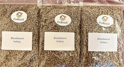 PROREZULT Blood Worms Fish Food Sinking Pellets 2 x 100g Packs + 1 FREE Tropical Coldwater