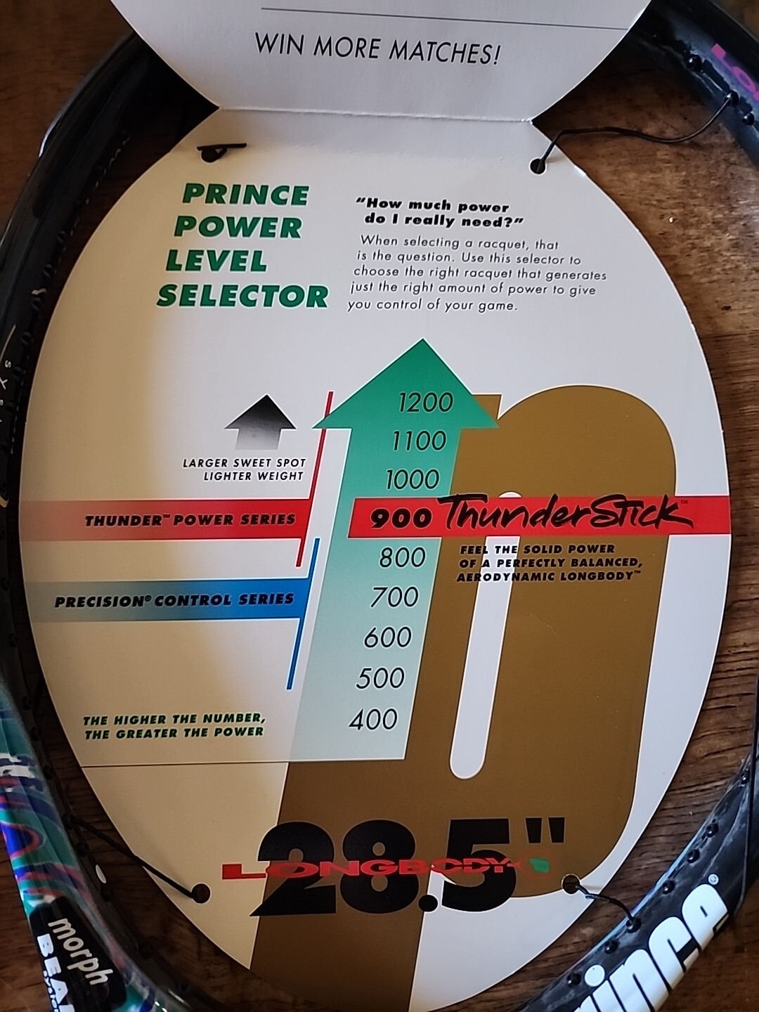Prince Long body Thunder Stick Morph Beam Tennis Racket 100  Midplus 900 PL