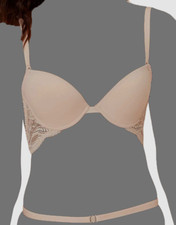  122 Simone Perele Women's Beige Deep Plunge Backless Convertible Bra Size 2