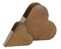 2Er Set Rost Herz 15X6,5Xh18Cm / 26X8,5Xh30Cm Pflanz-Herz Deko 511844-000-712