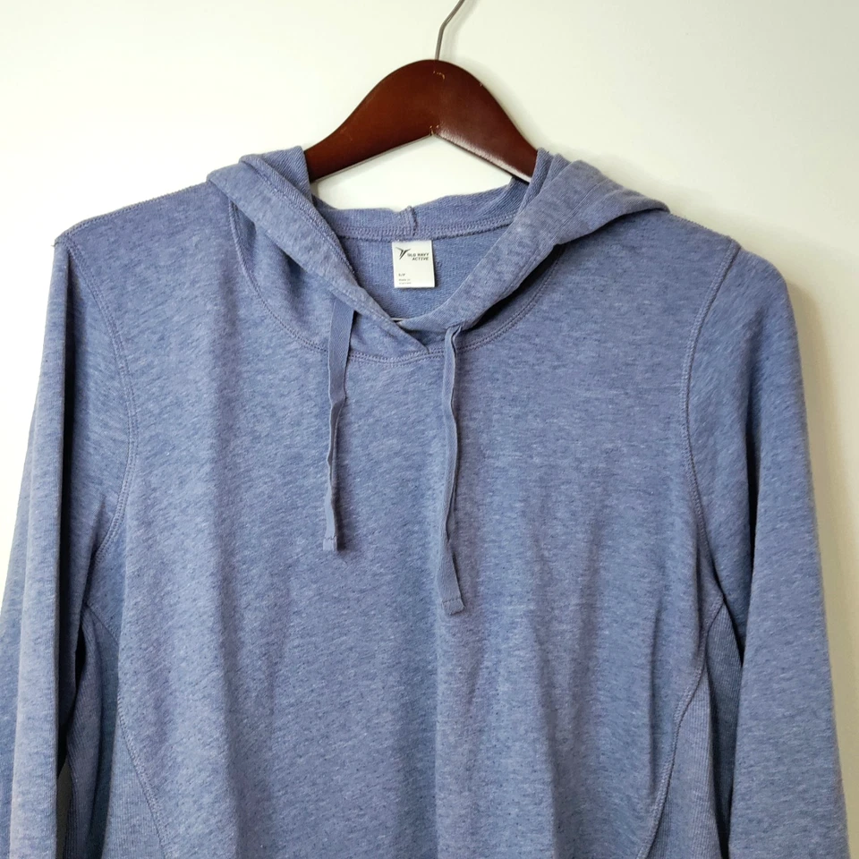 Женская толстовка с капюшоном Old Navy Active SP синяя Henley эластичная дышащая пуловер спортивная - Изображение 3 из 4