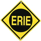 VINTAGE ERIE RAILROAD PORCELAIN SIGN TRAIN STATION CABOOSE GAS OIL FREIGHT STOP