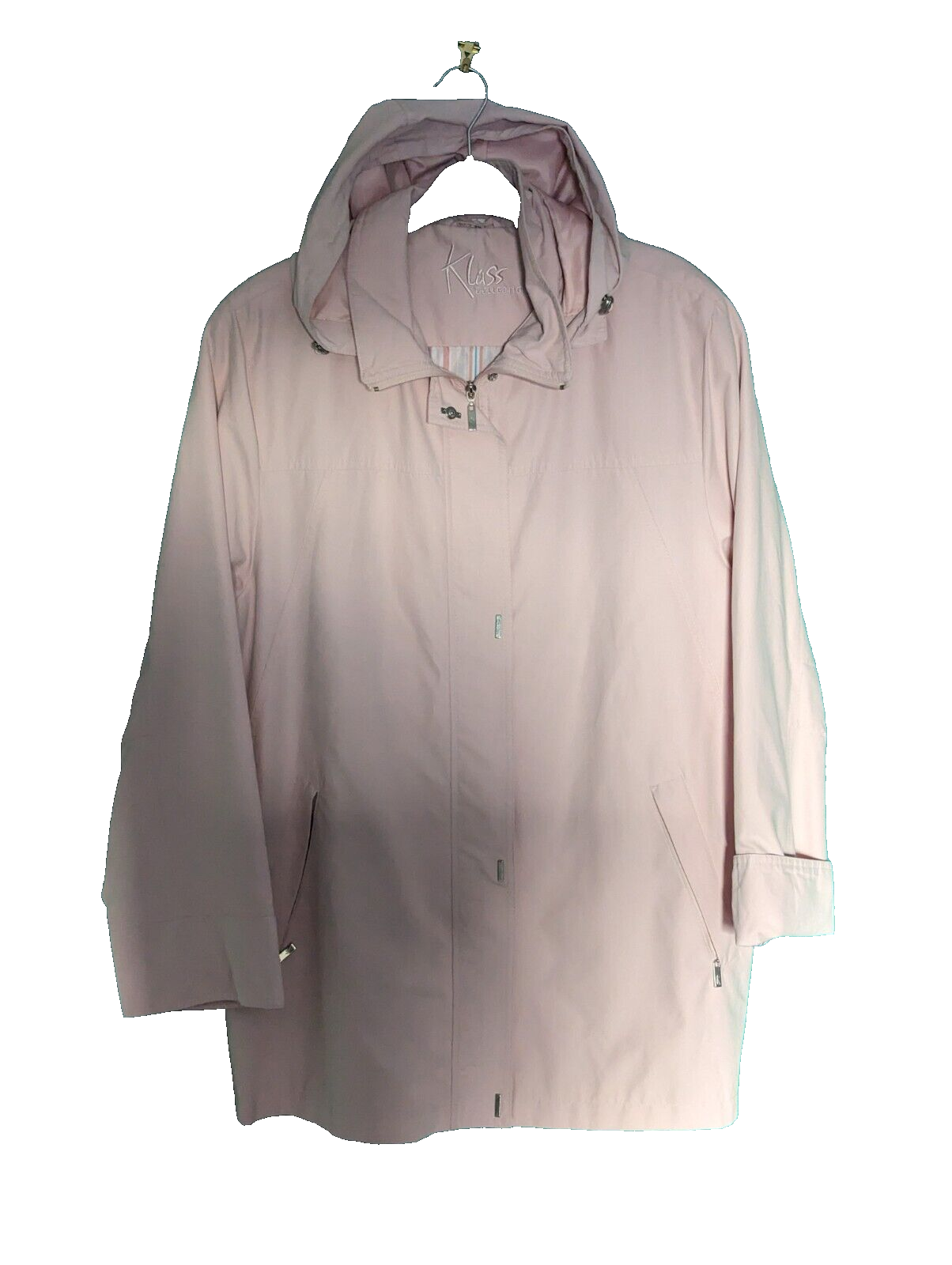 KLASS LADIES PINK LINED HOODED MAC JACKET COAT WOMENS UK PLUS SIZE 20