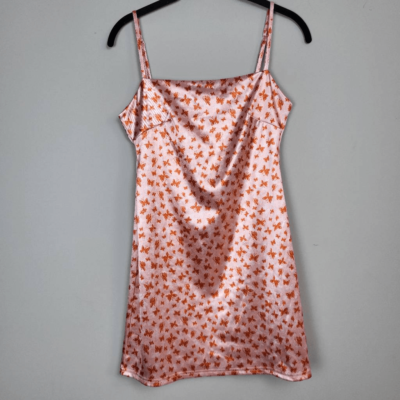 urban outfitters pink butterfly dress Urban Outfitters Dress Women Large Pink Orange Butterfly Print Tank Mini Stretch
