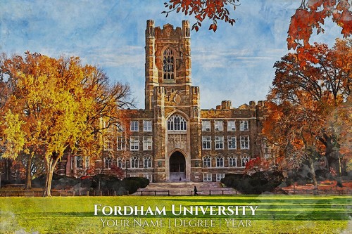 Fordham University Aquarell. Abschlussgeschenk, Fordham University - Bild 2 von 6