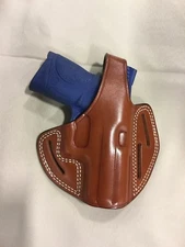 Leather PANCAKE Holster - S&W M&P Compact 3.5”, H&K USP Compact  (# 8709 BRN)