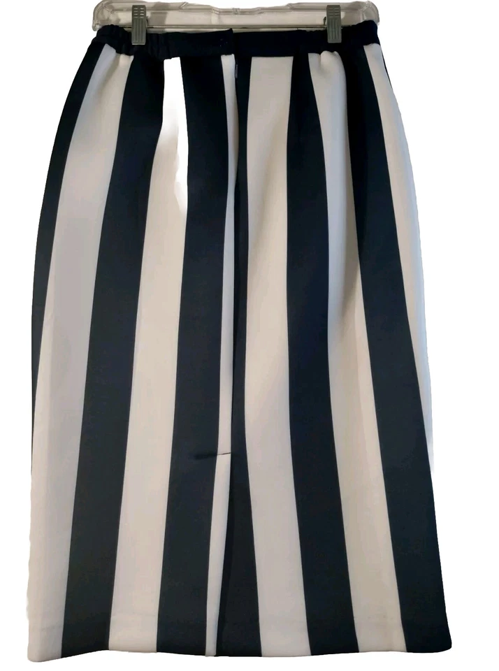 Dorinda Clark Cole Conjunto de 2 Piezas S Blusa Falda S Azul Marino Blanco Rayas Domingo Mejor Iglesia Foto 4 de 4