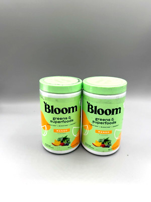 2 PACK! (25 SERVINGS EA) Bloom Nutrition Greens & Superfoods  Mango