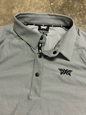 PXG Golf Polo Shirt Men's Performance Stretch Parsons Extreme gray Black Small